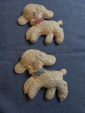 Set Of 1950  s VINTAGE CHALKWARE LAMBS - BABY ROOM DECOR