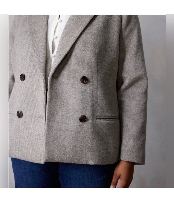 Chaqueta Blazer Lauren Conrad Para Mujer 3X Abedul Doble Pecho Muesca Cuello Nuevo con Etiquetas Foto 2 de 4