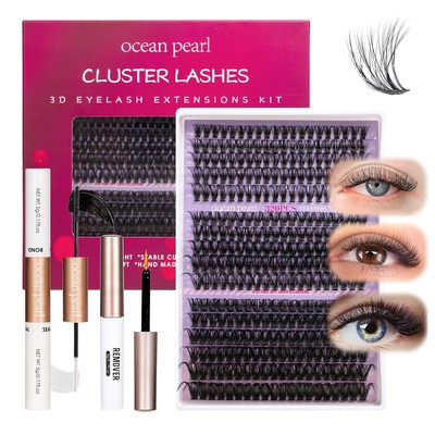 Ocean Pearl Lash Clusters 320PCS 11-20mm Extension Kit 320P-40D+50D+100D 