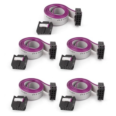 5pcs FC8P 8-Pin IDC Socket Extension Flat Ribbon Cable Wire 40cm 16''