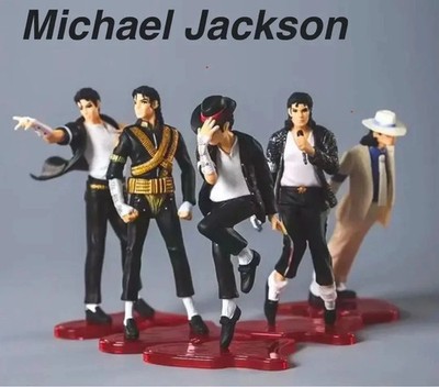 Set of 5 pcs Michael Jackson Memorabilia 5'' MJ King of Pop Cake Toppers Figures