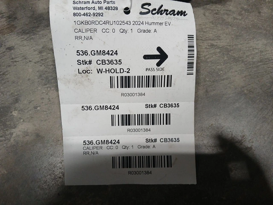 Passenger Right Rear Caliper 86507327 For 2024 GMC Hummer EV 3001384 - Image 4 of 4