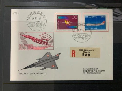 FLIGHT COVER: SWITZERLAND JET COVER 1974  MIRAGE III GAM DASSAULT