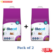 2P Okocat  Less Mess Clumping Wood Cat Litter-Low Dust,Low Tracking,Natural,21,5