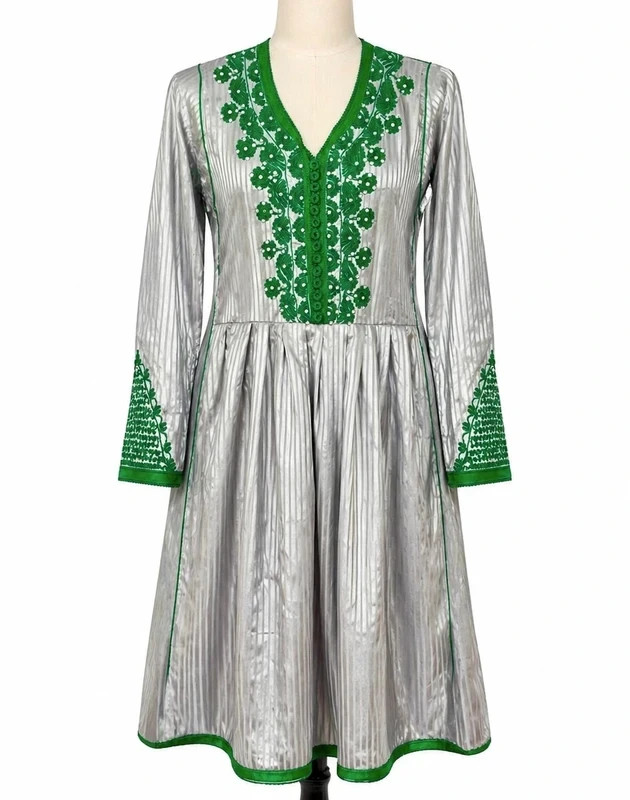 Bohemian Handmade Ethnic Tunic Dress Embroidered Oriental Style Size S