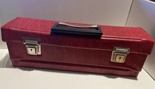 Kassetten Koffer Für 18 MC Rot Retro Vintage 32x8x11 cm Mit Henkel Kassetten Box