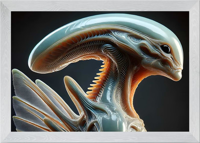 Alien Kreatur mit Flügeln gerahmtes Wandbild Poster Leinwanddruck Bild