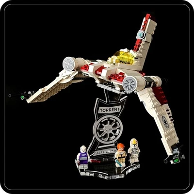 OD-LAB Display stand angled for Lego 75432 V-19 Torrent Fighter +minifigs slots (A1119)