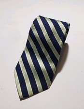 Vtg Brooks Brothers Makers Tie 59.5" Green Mint Blue Striped Silk USA Read Desc