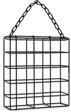 Wild Bird Feeder Suet Fat Cake Block Holder Green Metal Cage & Hanging Chain