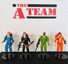 Complete Set of 4 Vintage A-Team Action Figures 1983 Galoob 3 3/4” &weapons mint