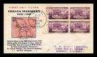 US COVER OREGON TERRITORY FIRST DAY ISSUE SCOTT 783 PLATE BLOCK