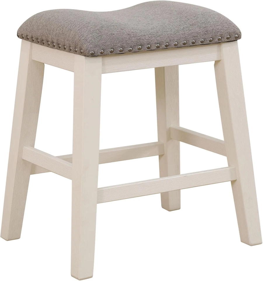 Bar/Counter/Saddle/Vanity Stools, Modern Small Height Barstools Wooden Upholster - Image 4 of 4
