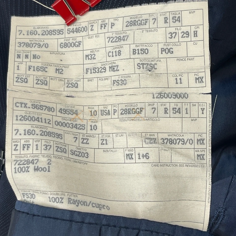 Chaqueta Abrigo Deportivo Blazer Ermenegildo Zegna 44R (EUR 54) Lana Azul Rayas Foto 4 de 4