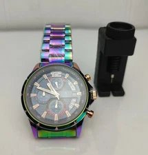 Unisex Quartz Watch Vibrant Color Gradient Dial Waterproof Anti-Fog Man Woman