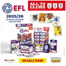 Panini EFL 2025 Sticker Collection - 25/26, #472-676, Buy 3 Get 10 Stickers Free