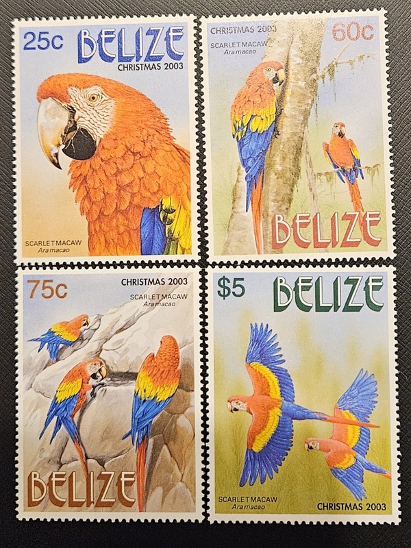 BELIZE 2003 Scarlet Macaw (Scott 1169-1172; SG 1304-1307) MNH