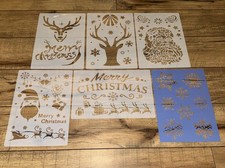 Lot Of 6 Christmas Theme Reusable Stencils For Holiday Crafts 10  X 7  
