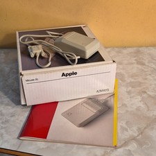 Vintage Apple Mouse IIc A2M4015 Wired Tracking Button Mouse With Box Manual