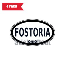 Ohio Fostoria Oval Sticker 4 Pack 3x2 Inch