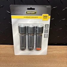 Defiant Aluminum Flashlight Pack Of 3