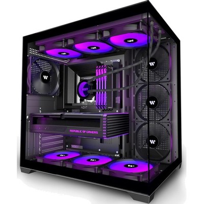 ATX Mid Tower Gaming Gehäuse mit gehärtetem Glas und 270° Panorama-Design