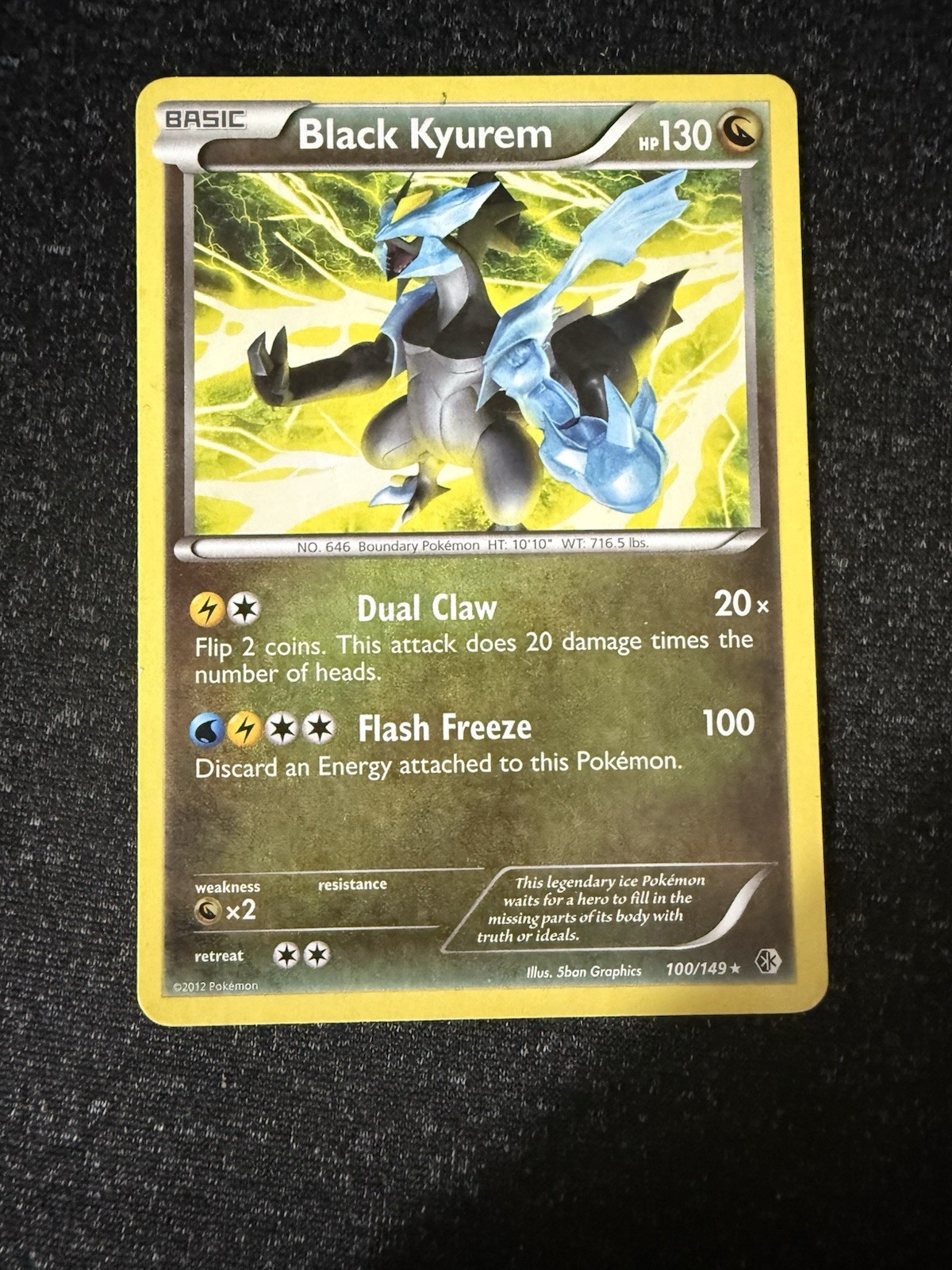 Black Kyurem 100/149- Boundaries Crossed- Regular Rare- LP