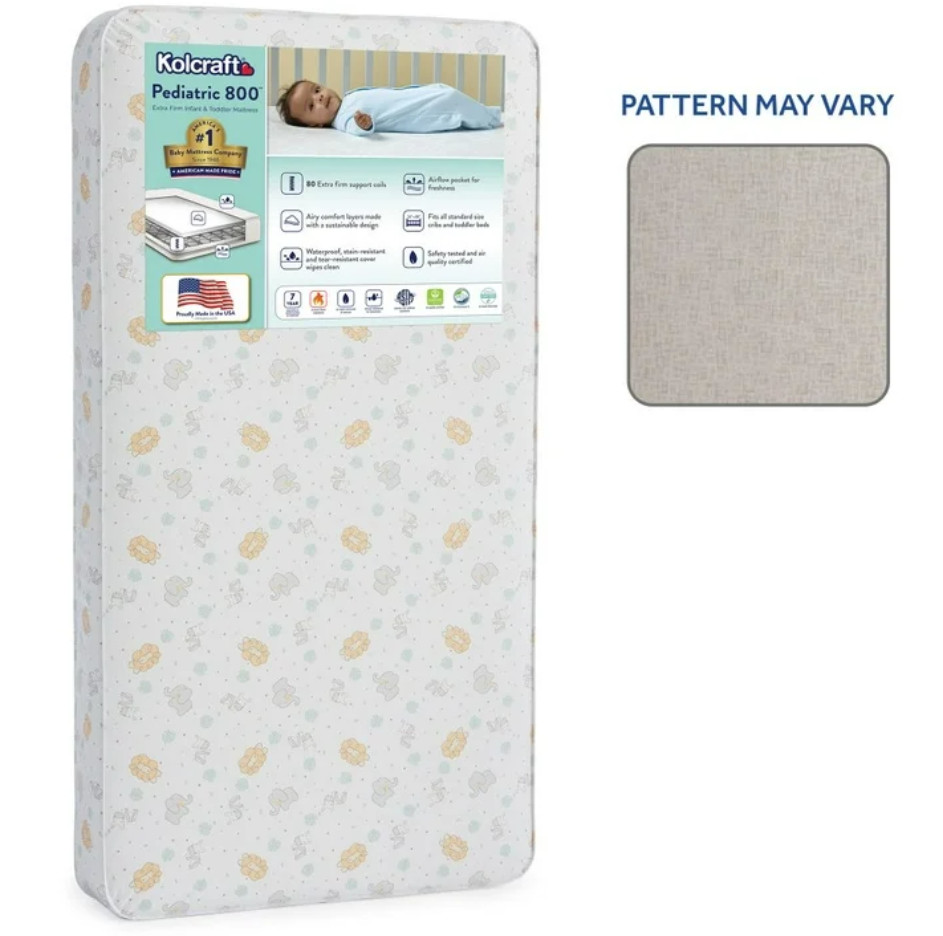 Kolcraft Pediatric 800 Extra Firm Baby Crib & Toddler Mattress, 80 Coil, Ecru