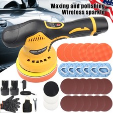800W Car Polisher Buffer Sander Polishing Machine Kit Waxing With 2 Batteries