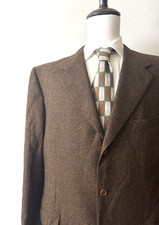 Canali Fratelli Sport Coat Jacket Men's 44R Wool  Cashmere 3-Button Brown Italy