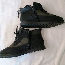 Boys' Han Boots Charcoal Gray - Cat Jack - SIZE 12 Side Ankle Zip Lace Up