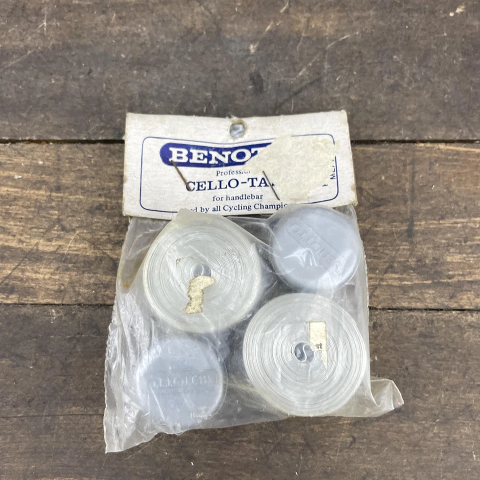 Vintage Benotto Cello-Tape Grey Clear Handlebar Bike Bar Tape Set NOS Italy - Image 4 of 4