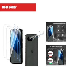 Google Pixel 10A Screen Protector 3 Pack Tempered Glass 9H Camera Lens