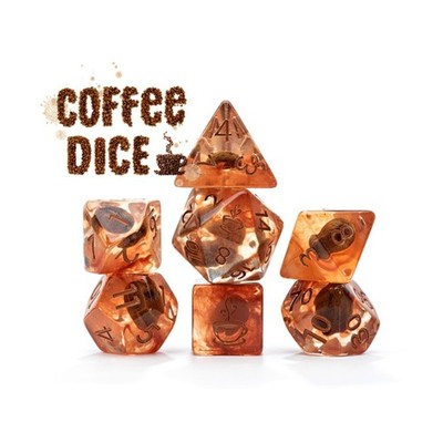Gate Keeper Dice & Supplies Poly Set - Coffee Dice (7) New