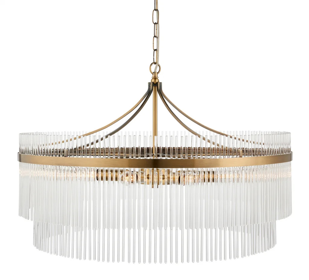 Ceiling Light Brass Marietta 7 Antique Endon 112574