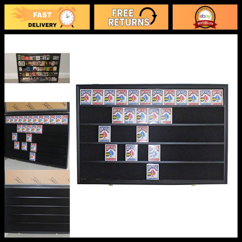 Acrylic Display Case for 60 Playing Cards - UV Protected, Black Poker Card Holde