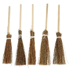 Toyvian Whisk Broom Dollhouse Miniature Broom, Witches Prop, Mini Costume Han...