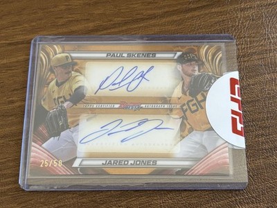 2024 BOWMAN'S BEST GOLD DUAL PAUL SKENES JARED JONES AUTO /50 PIRATES