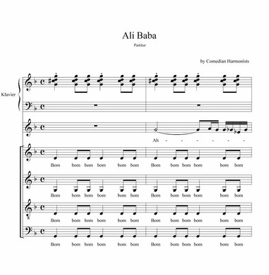 Ali Baba comedian Harmonist 5 st.Chor + Piano Noten PDF