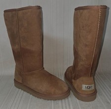 UGG Australia KIDS Chestnut Classic Tall Suede Sheepskin Boots Size US 3 READ FU