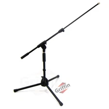 GRIFFIN Short Microphone Boom Stand | Small Low Mic Holder Guitar Amp Mount Drum