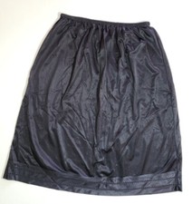 Vintage Mel-Lin Black Half Slip Skirt Nylon 24" Silky Nylon Lace Hem  Sz S