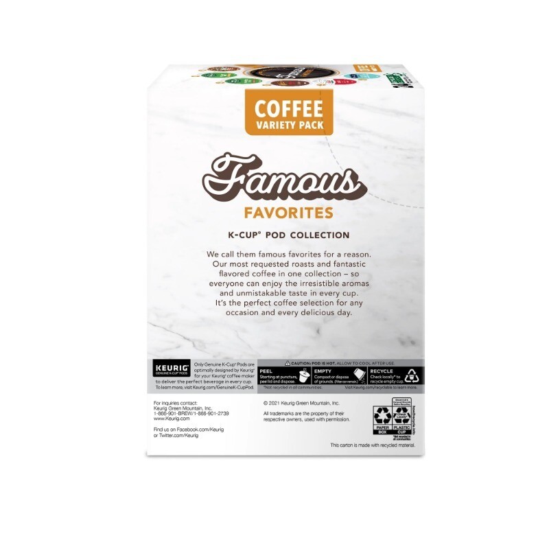 Keurig, Famous Favorites Variety Pack Medium Roast K-Cup Coffee Pods, 24 Count