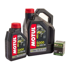 Motul 5000 10W40 Oil 5L & Hiflofiltro Oil Filter Fits BMW K1200 RS 2000