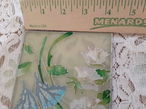 Beautiful Painted Floral/Butterfly Decorative 16 x 4 Hanging Stained Glass - Picture 11 of 17