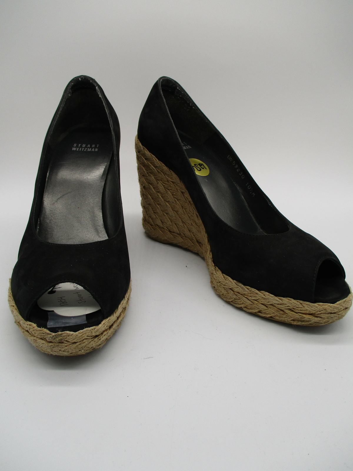 stuart weitzman black suede wedges
