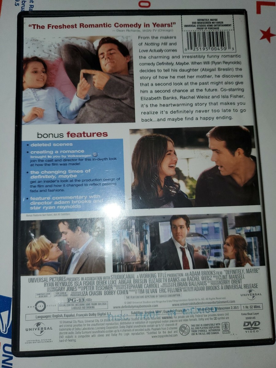 Definitely, Maybe (DVD) Ryan Reynolds, Abigail Breslin