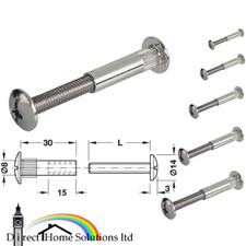 10pcs x M6 Connector Bolts / Screws Kitchen / Bedroom Cabinet/Cupboard Furniture
