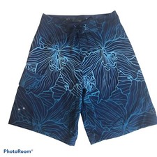 Ocean Pacific Boardshorts Mens Sz 30 OP Flex 4-Way Stretch Blue Floral Cargo
