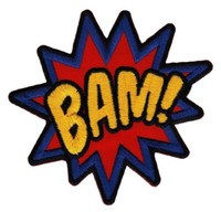 Ab87★Bam AufnäHer Zum AufbüGeln BüGelbild Patch Sprechblase Spruch 10 X 9,2 Cm